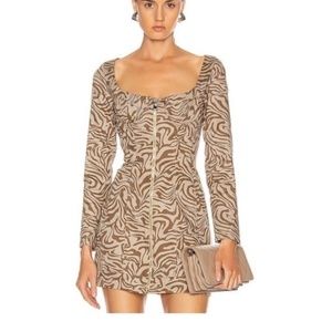 MIAOU Dree Zebra Cotton Mini Dress - Animal Print Size Small NWT
